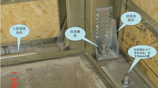 墻體與地基的連接處，進行抗剪抗拔處理，這也是抗震防風的主要原理
